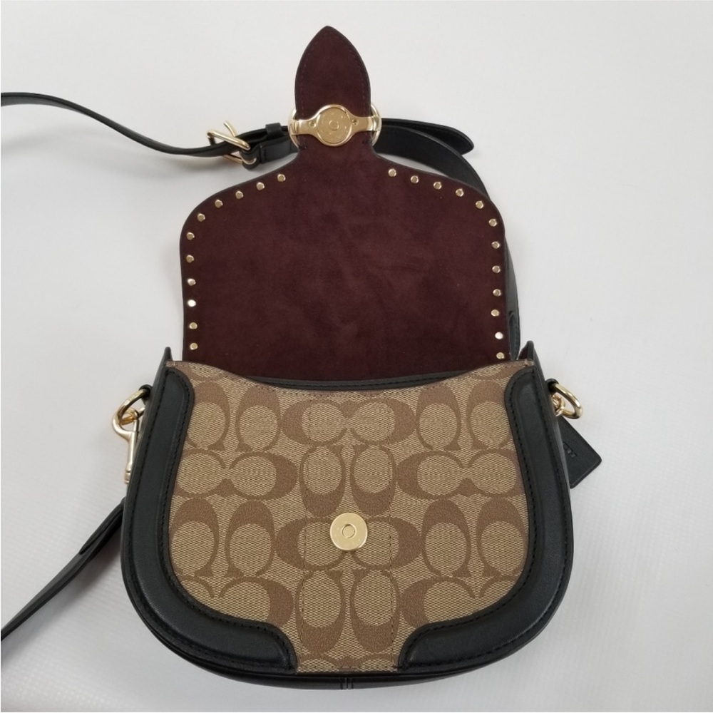Coach Brown and Black Women's Bag Coach Georgie Saddle Bag Crossbody - Picture 10 of 16